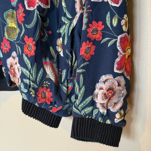 Rafaella D’Angelo Floral Front Zip Bomber Jacket Size Small - Picture 6 of 8